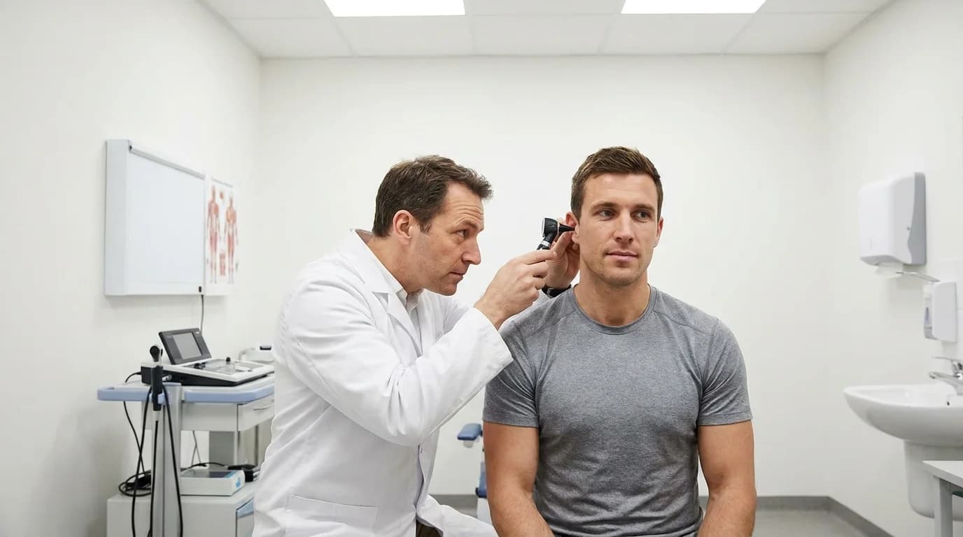ENT specialist reviewing an audiogram for a hearing loss medical legal report